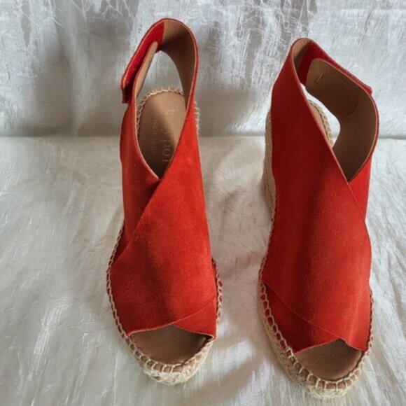 Maypol - Red  Leather Espadrilles  Shoes NWOT Women’s Sz 8 - Picture 2 of 14